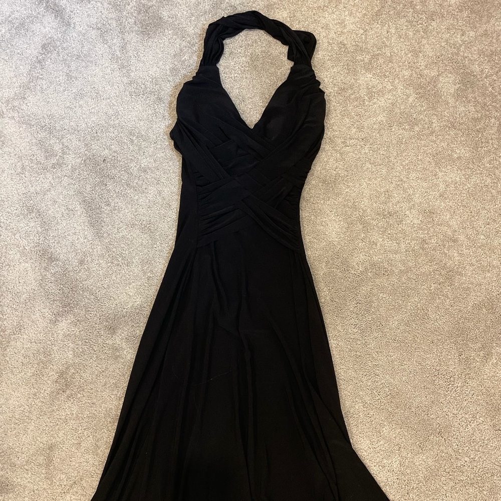 Asymmetrical Halter Dress with Crisscross Bodice